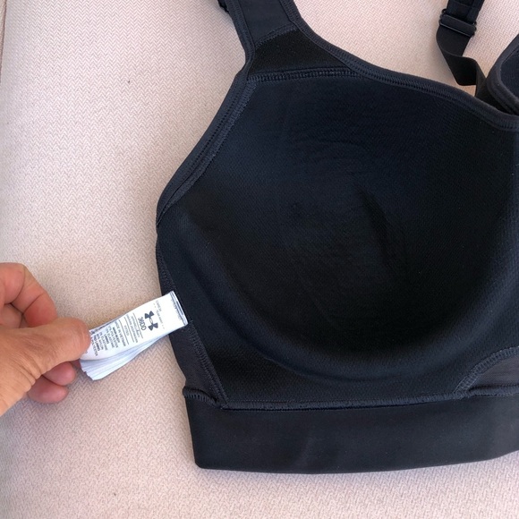 Under Armour Knit Lightly Padded Molded Cups High Impact Black Sport Bra 36DD - Picture 13 of 14